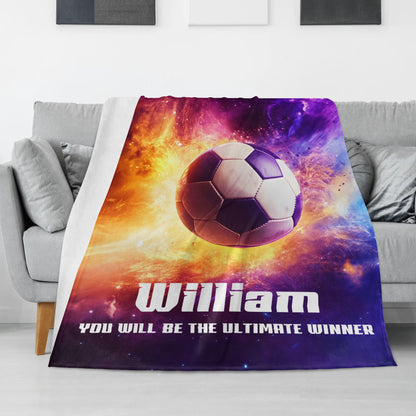 Personalised Colorful Ball Boy Name Blanket - Gift for Kids