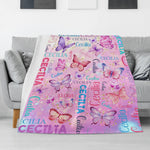 Personalized Magical butterfly Name Blanket - Gift for Kid