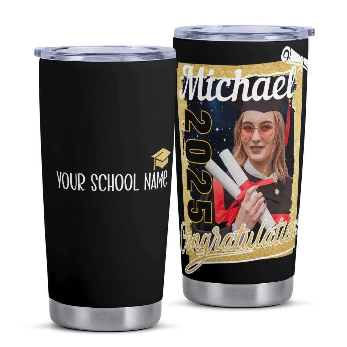 Personalized Class of 2025 Tumbler Congrats Name- Graduation Gifts