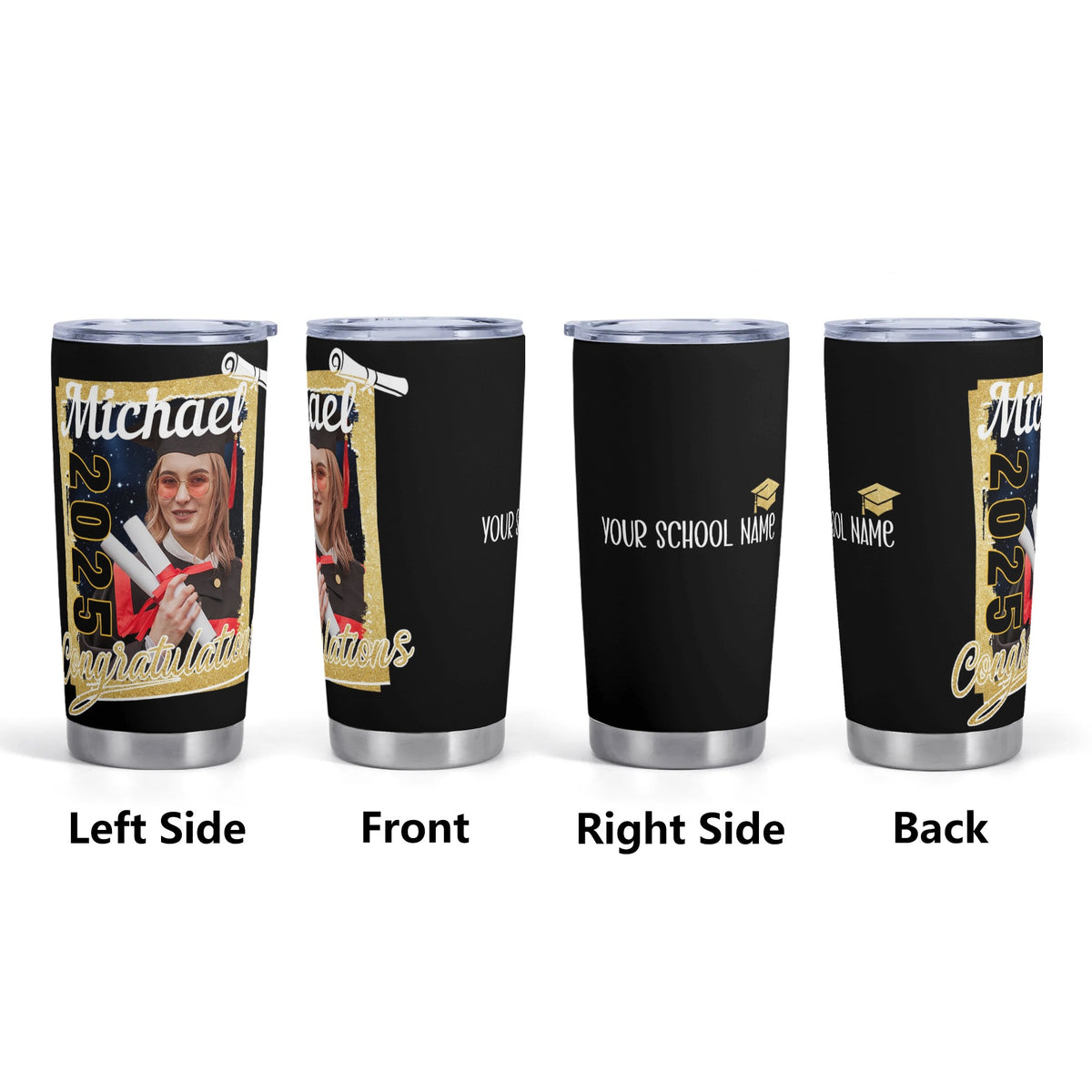 Personalized Class of 2025 Tumbler Congrats Name- Graduation Gifts