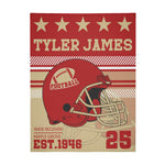 Personalized Football Themed Name Blankets - Gift for Family