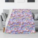 Personalized Custom Flower Unicorn Name Blankets - Gift for Kids