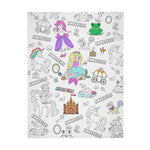 Personalised Castle Princess Fairytale Kids Colouring Blanket🎨- Gifts for Kids