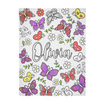 Personalized Doodle Butterfly Coloring Blanket🎨- Gift for Kids