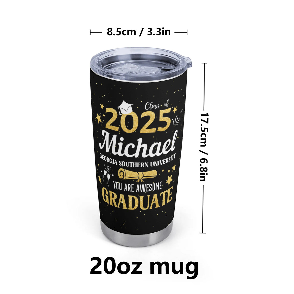 Personalized Name Graduation Tumbler 2025 Name- Graduation Gifts