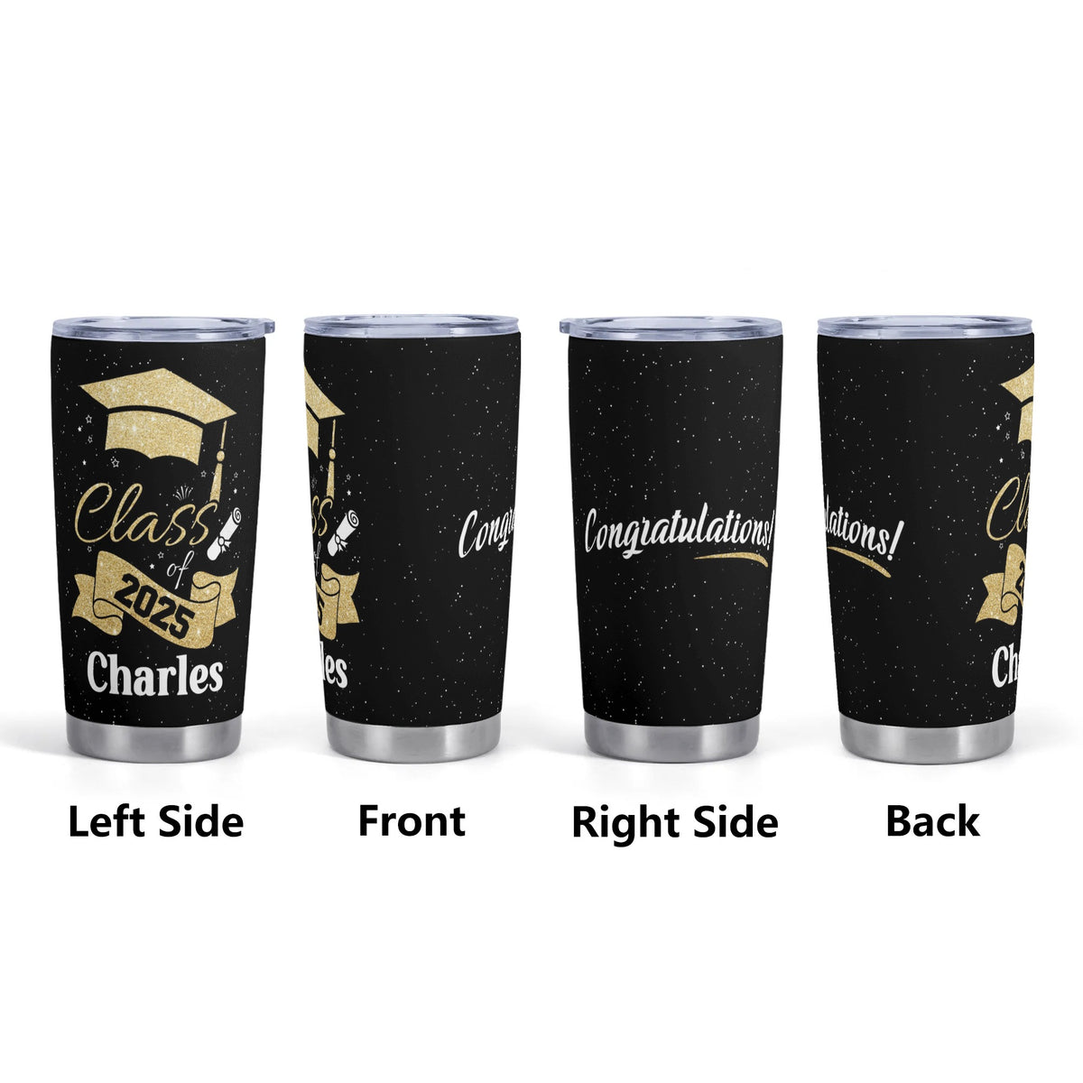 Personalized Name Congrats Class of 2025 Tumbler - Graduation Gifts