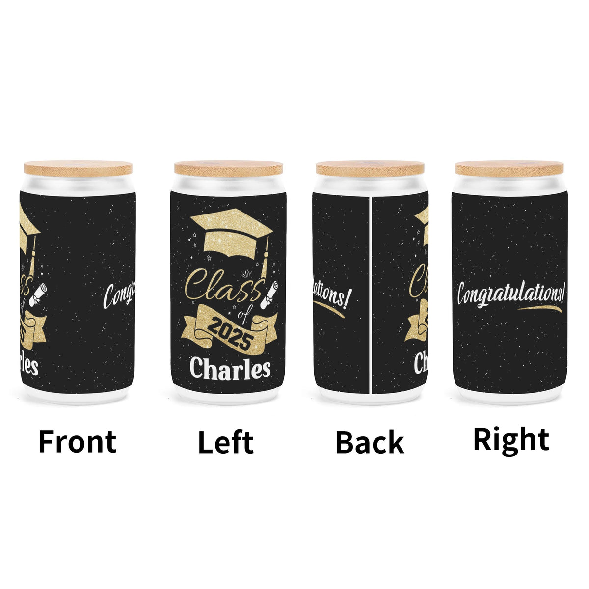 Personalized Name Congrats Class of 2025 Tumbler - Graduation Gifts