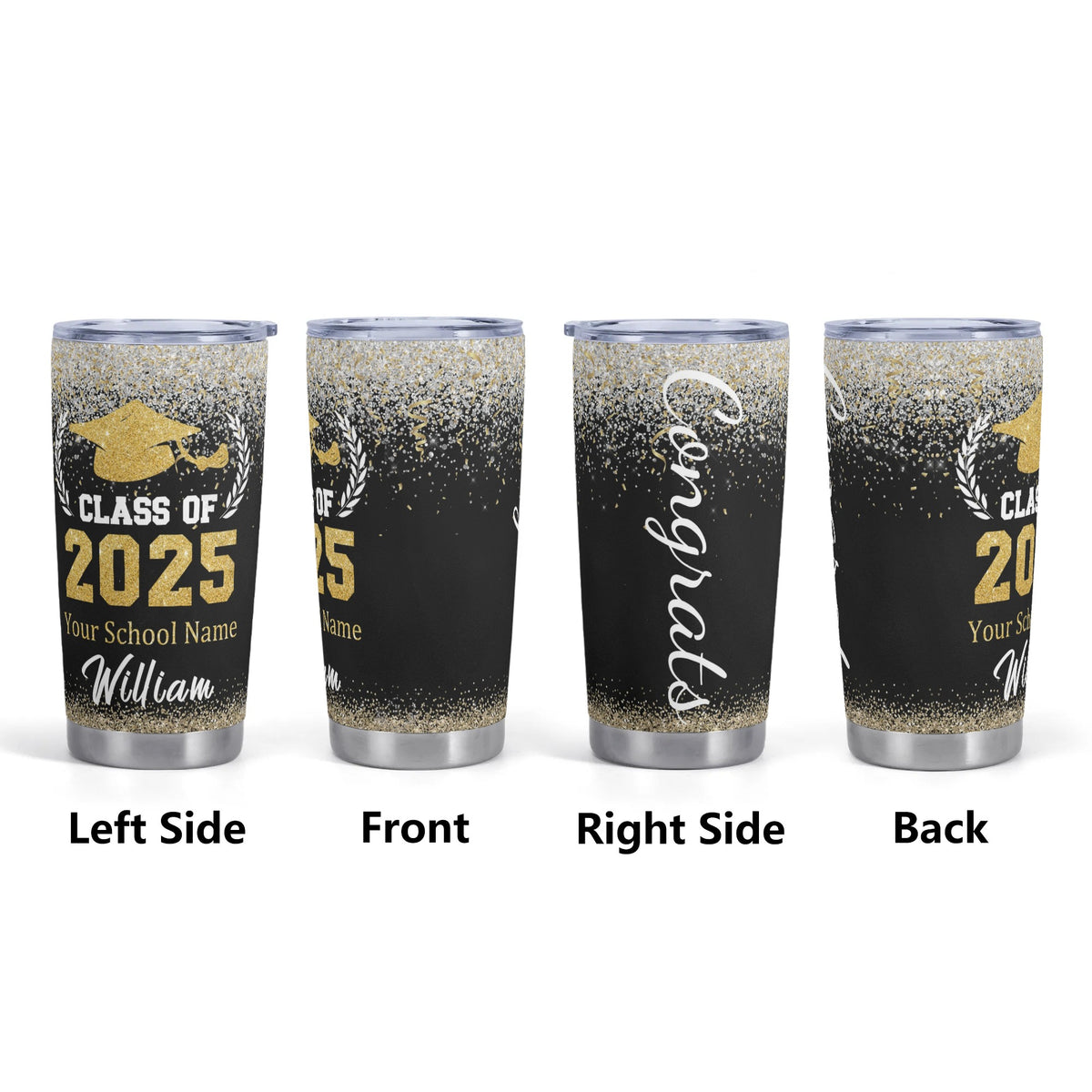 Personalized Name Graduation Class of 2025 Tumbler - Graduation Gifts