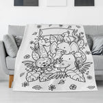 Personalized Forest Animals Doodle Blanket🎨- Gift for Kids