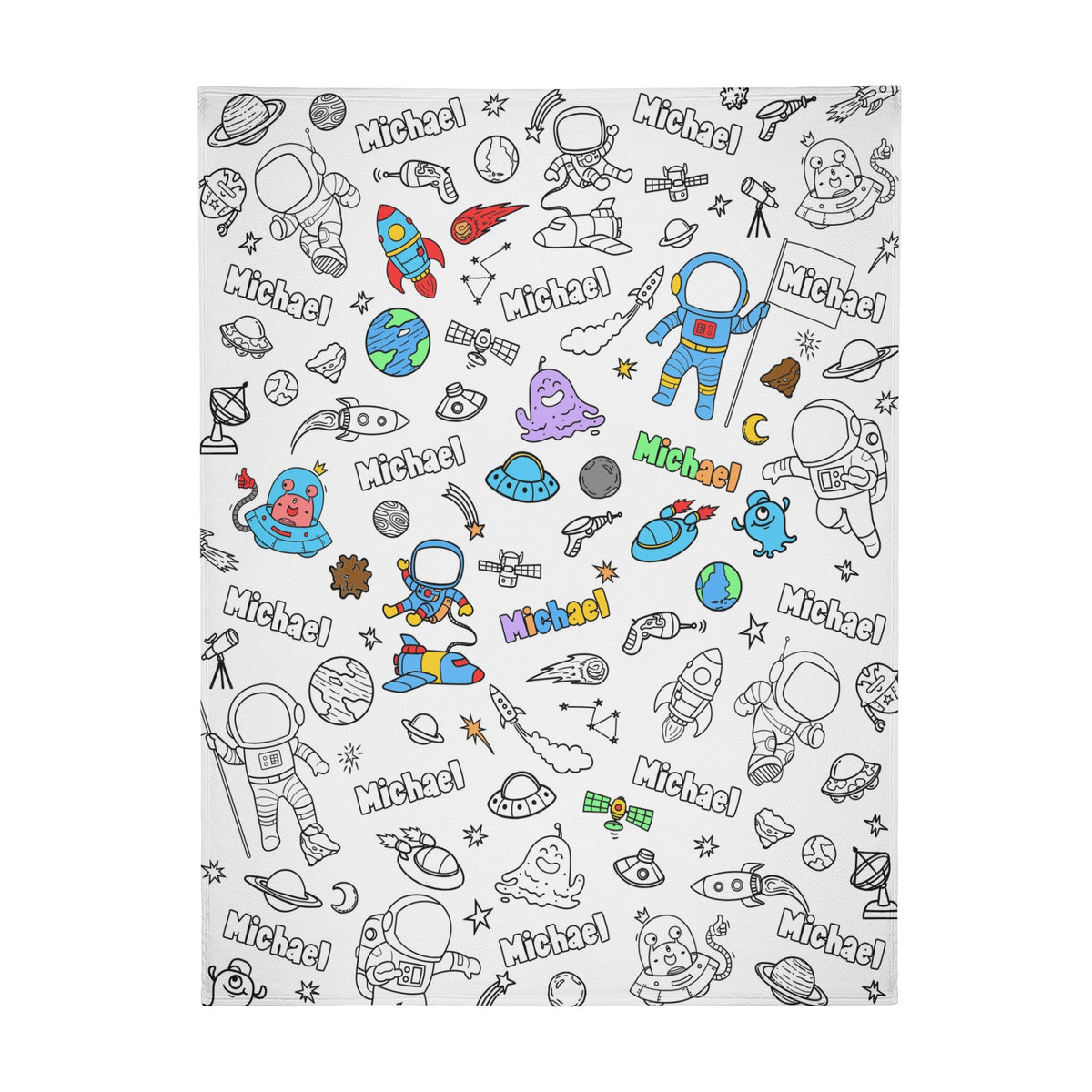 Personalized Space Star Doodle Blanket🎨- Gift for Kids