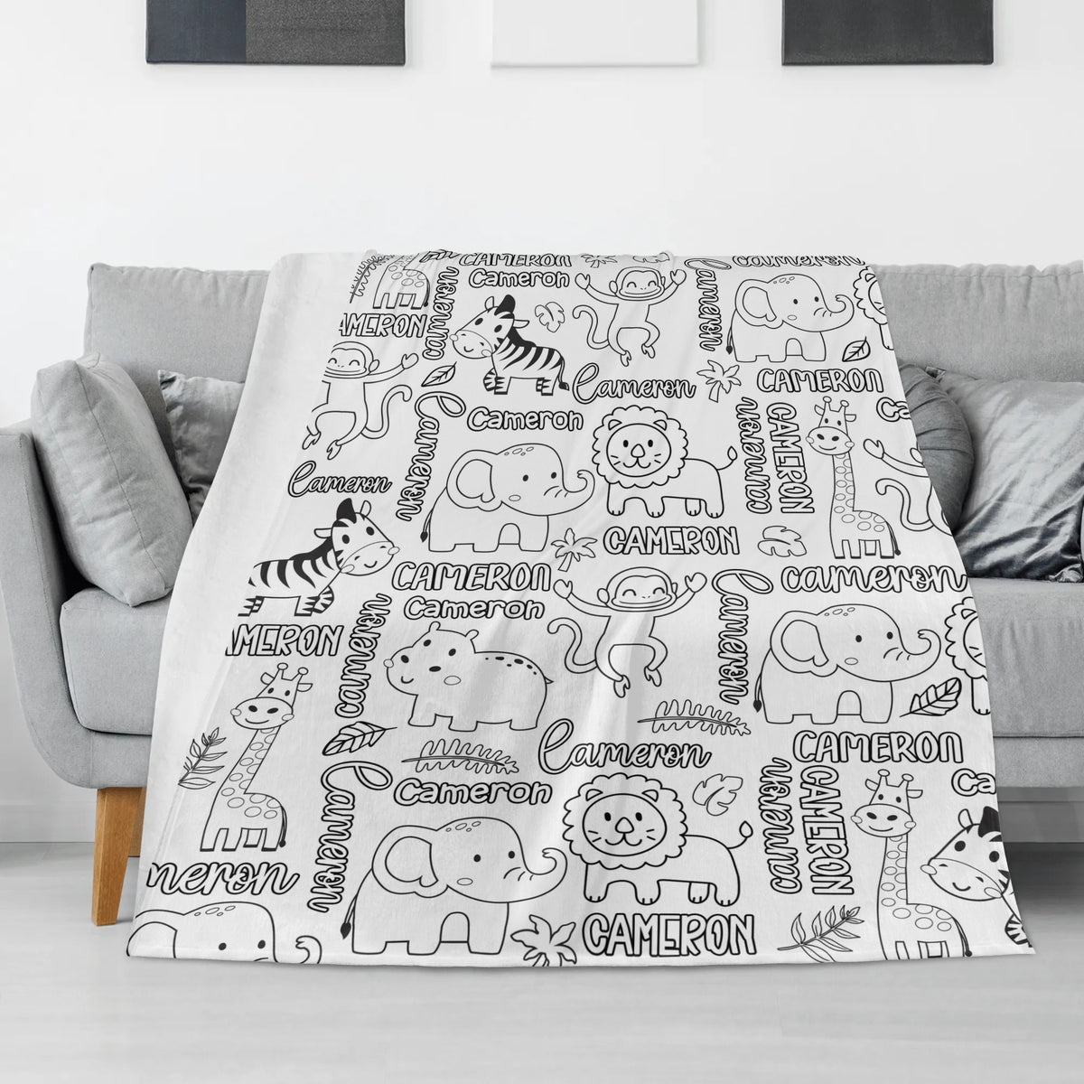 Personalized Cute Animal Doodle Blankets🎨- Gift for Kids