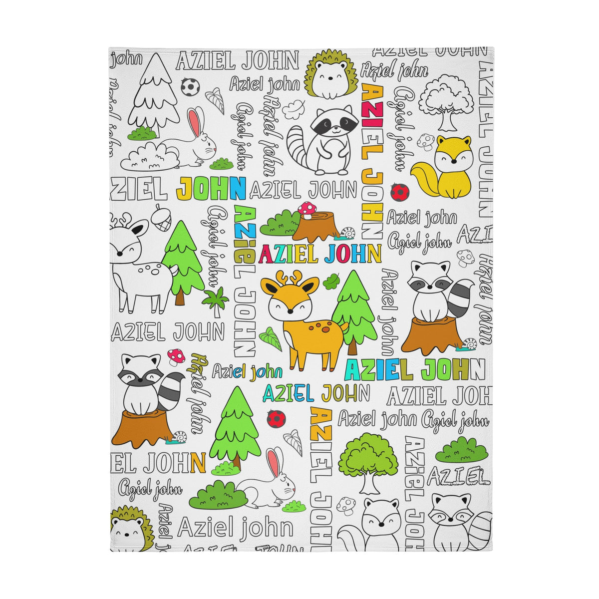 Personalized Cute Animals Coloring Blankets🎨- Gift for Kids