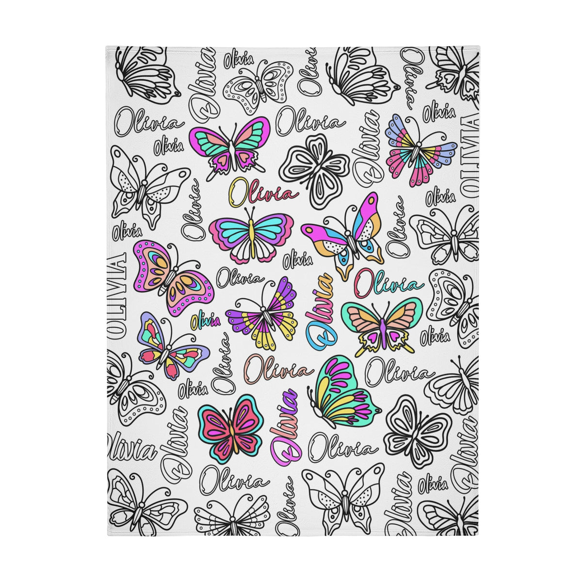 Personalized Butterfly Girls Doodle Blankets🎨- Gift for Kids