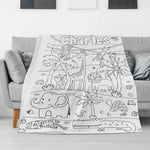 Personalized Forest Aminals Doodle Blankets🎨- Gift for Kids