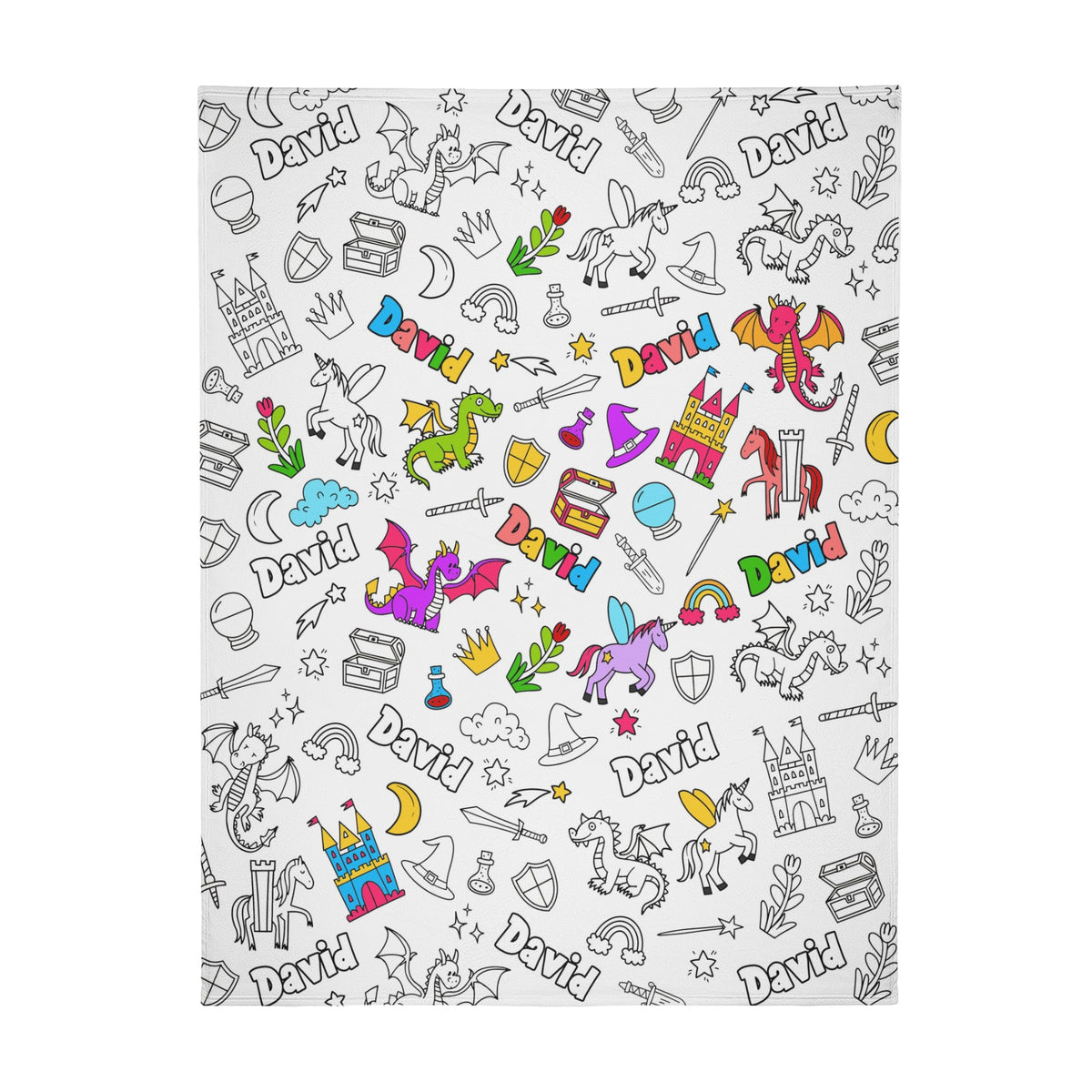 Personalized Magic Princess Doodle Blankets🎨- Gift for Kids