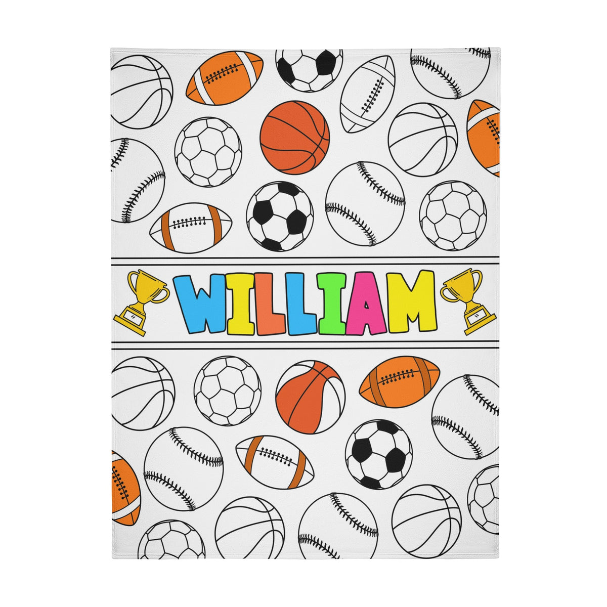 Personalized Sports Ball Doodle Blankets🎨- Gift for Kids