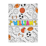 Personalized Sports Ball Doodle Blankets🎨- Gift for Kids