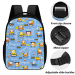 Personalized Cartoon Transportation Trucks Name Backpack - Back to School