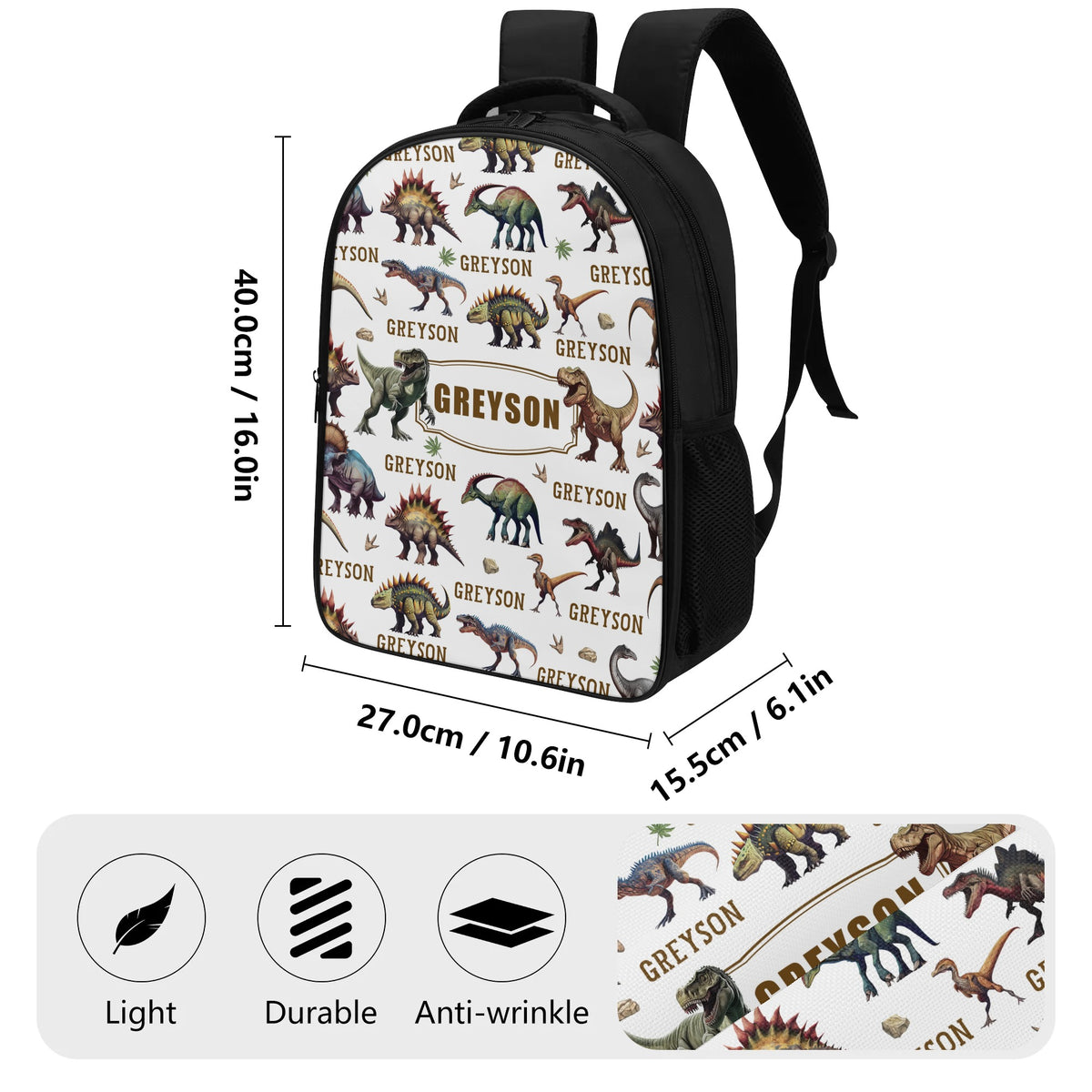 PersonalizedDinosaurs Themed Boy Name Backpack - Back to School