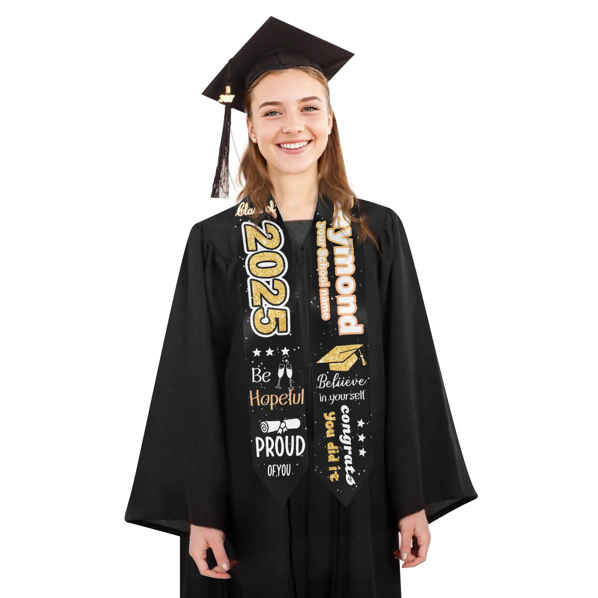 Personalized Graduation Class of 2025 Customized Name Graduation stole - Graduation Gift