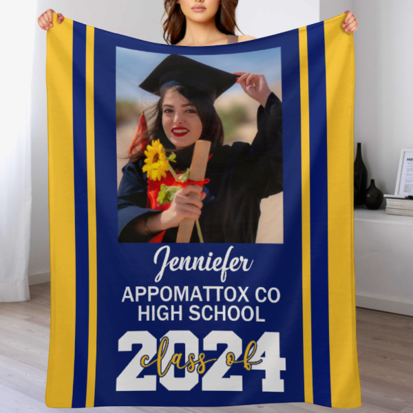 Personalized Photo Custom Blankets - Graduation Gifts