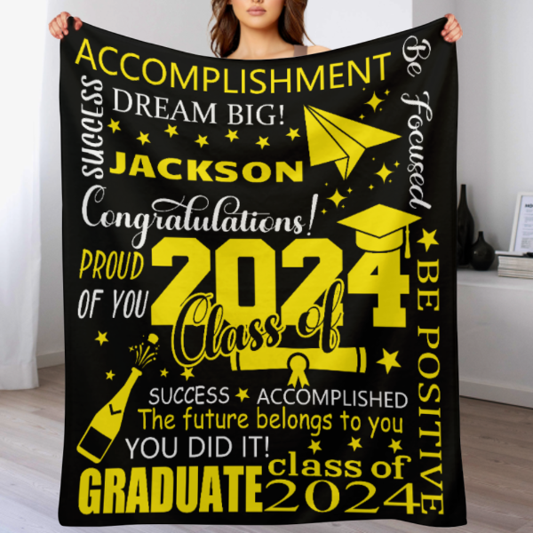 Custom Name Graduation Blankets - Graduation Gifts