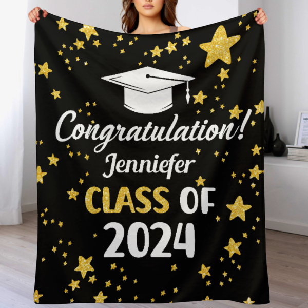 Personalized Custom Star Graduation Blankets - Graduation Gifts