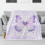 Personalized Custom Colorful Butterfly Name Blanket - Gift for Kids