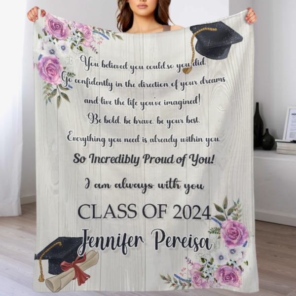 Customized Graduation Letter Blankets - Graduation Gifts