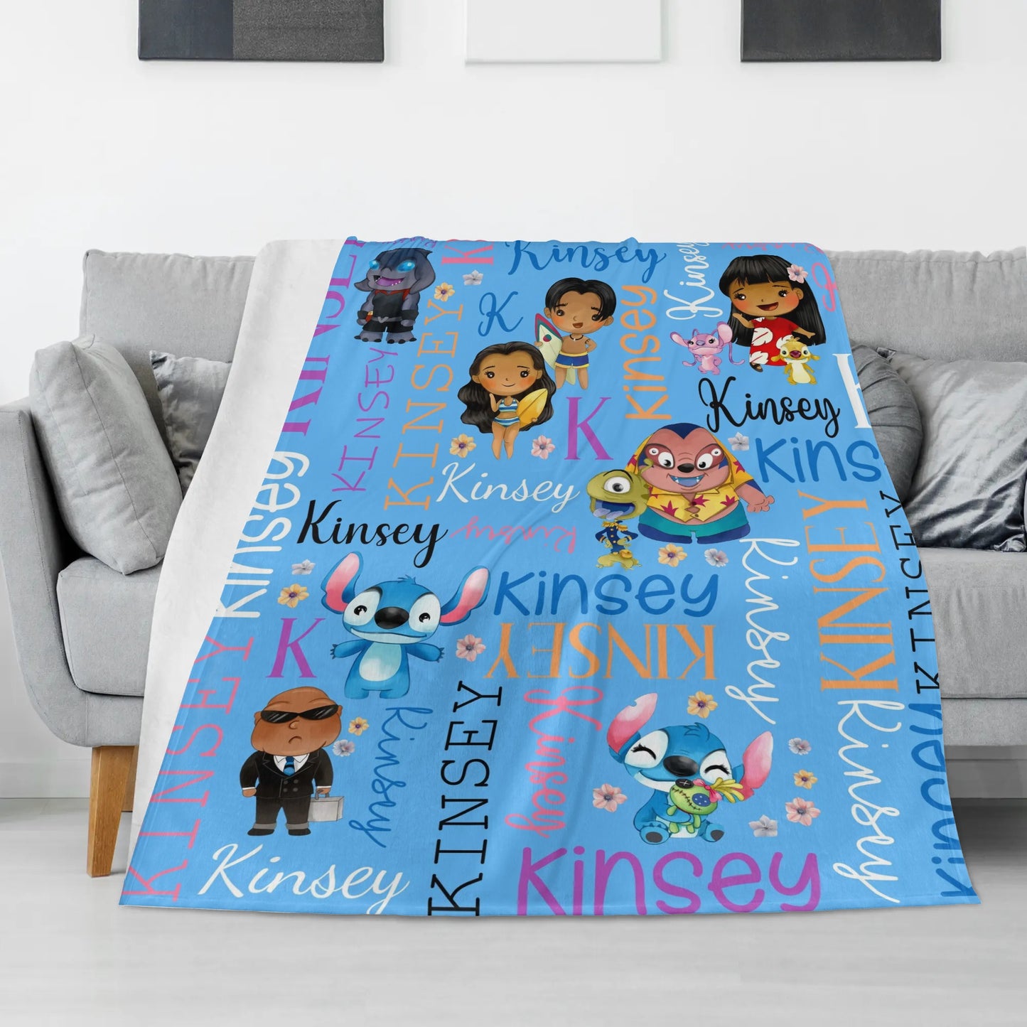 Personalized Name Blanket Blue Series - Gift for Kids