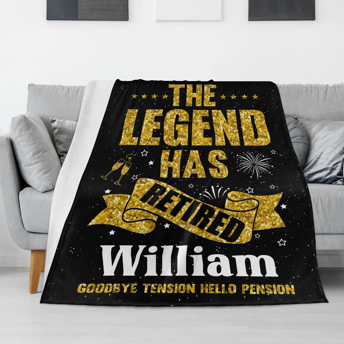 Personalized Custom Retirement Name Blankets - Gift for Family