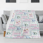 Personalized Watercolor Ocean Animal Name Blanket - Gift for Kids