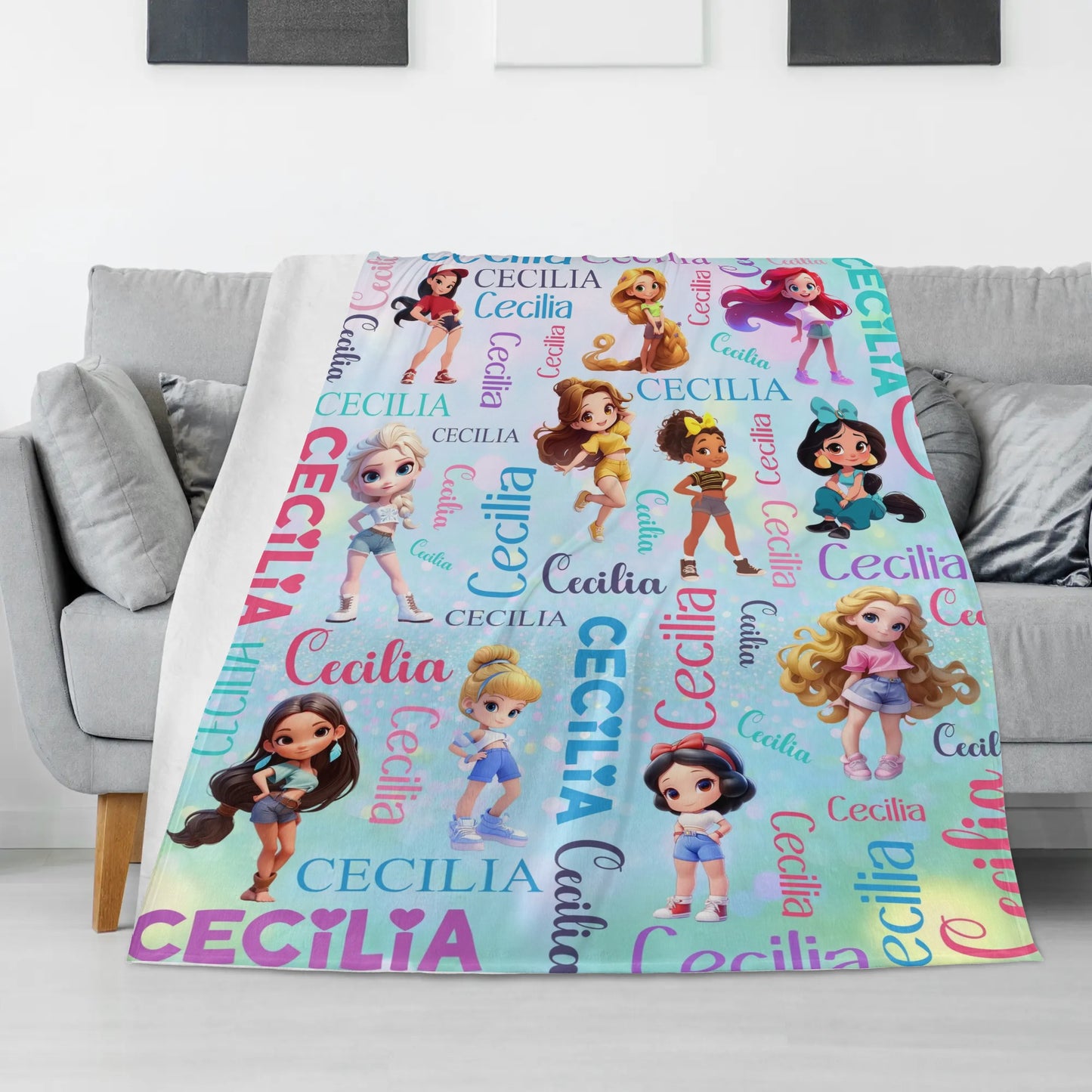 Personalized Cute Girls Blanket - Gifts for Kids