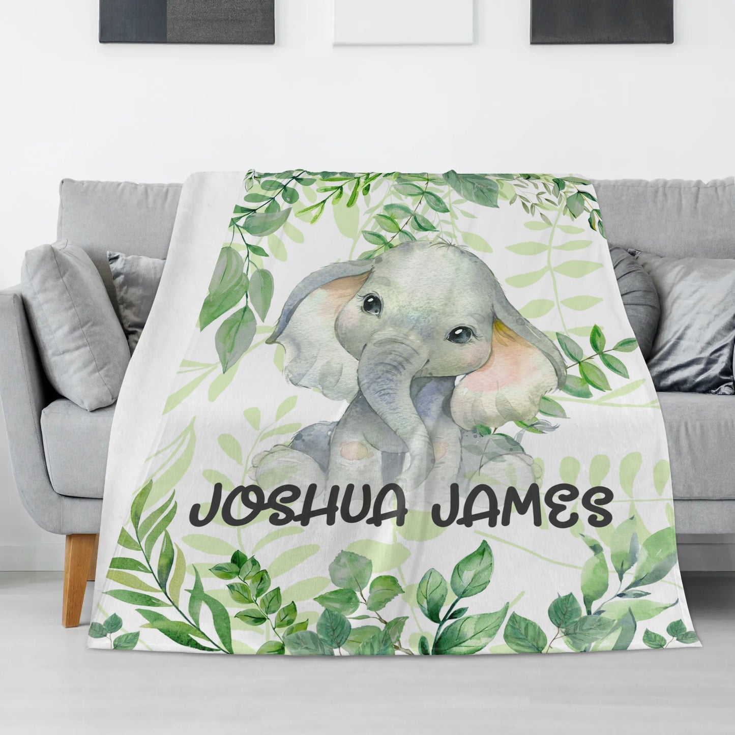 Personalized Elephant Baby Blanket – Gift for Baby