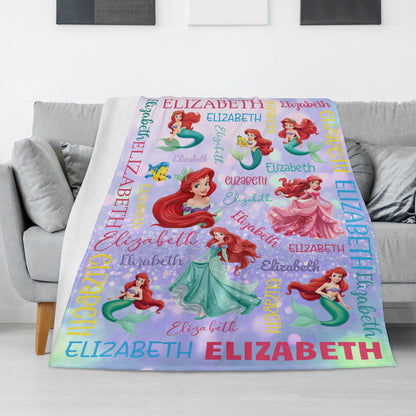 Personalized Ocean Mermaid Blanket - Gift for Kids