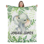 Personalized Elephant Baby Blanket – Gift for Baby