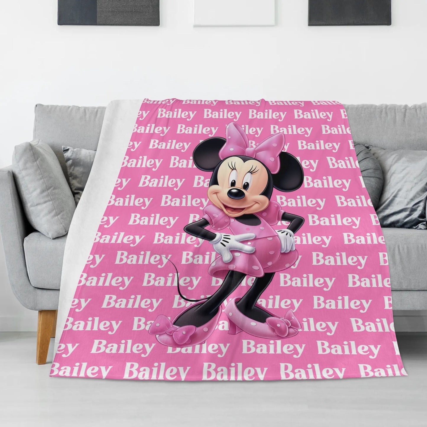 Personalized Cute Photo Name Blanket for Girl - Gift for Kids