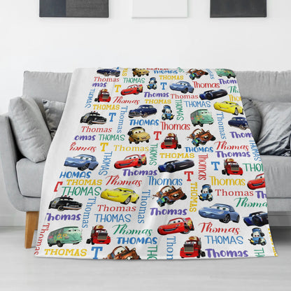 Personalized Car Kids Name Blanket - Gifts for Kids