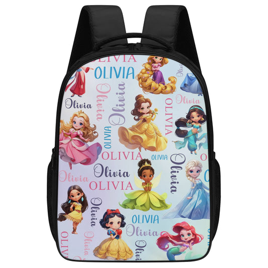 Personalized Cute Cartoon Princess Name Backpack - Back to School