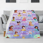 Personalized Custom Princess Butterfly Name Blanket - Gift for Kid