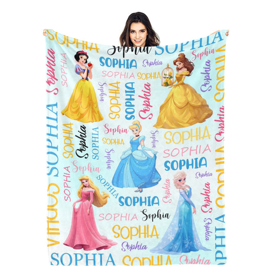 Personalized Girl's Name Gift Blanket - Gift for Kid