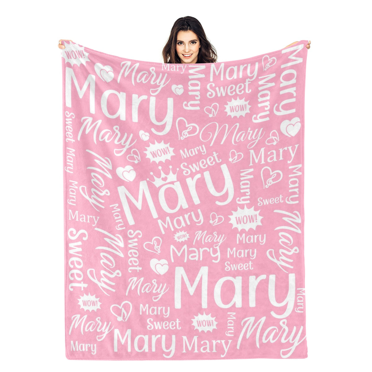 Personalized Girl's Name Blanket - Gift for Family