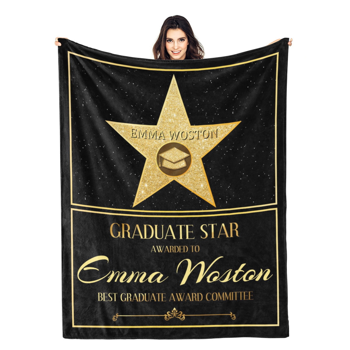 Personalized Class of 2025 Graduation Wishes Name Blankets - Graduation Gift