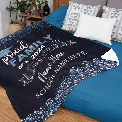 Personalized Glitter Quicksand Name Blanket - Graduation Gift