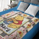 Personalized Cartoon Bears Baby Name Blanket - Gift for Kids