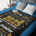 Personalized Class of 2025 Graduation Celebration Champagne Blanket - Graduation Gifts