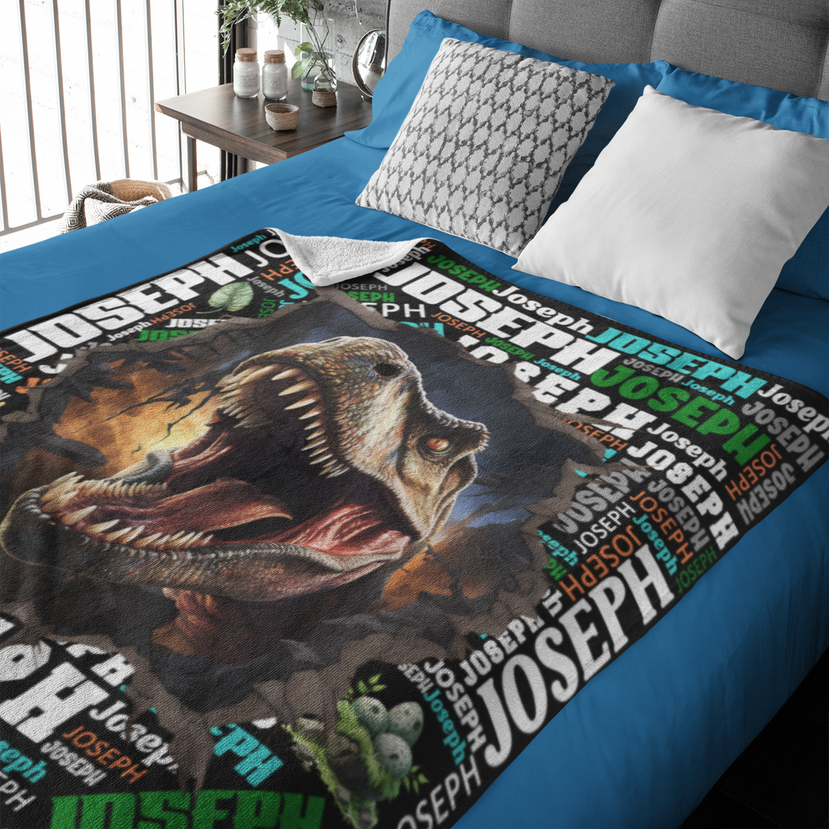 Custom Personalized Cute Dinosaurs Blanket - Gift for Kids