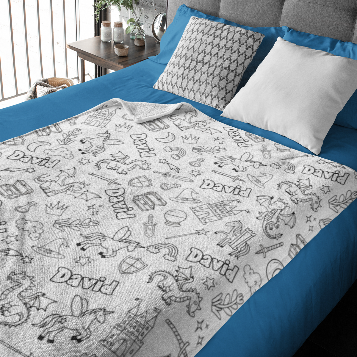 Personalized Magic Princess Doodle Blankets🎨- Gift for Kids