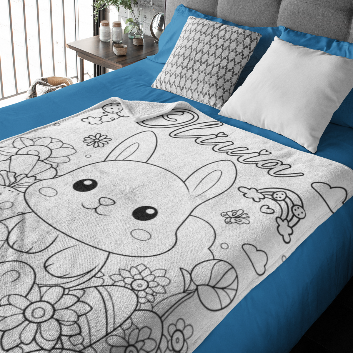 Personalized Cartoon Easter Coloring Blankets🎨- Gift for Kids