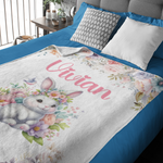 Personalized Easter Bunny Name Blankets - Gift for Kids